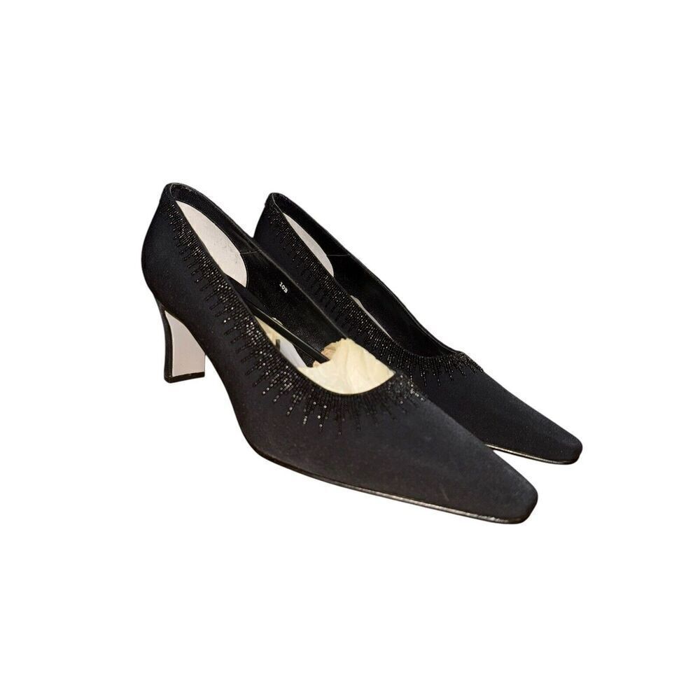 Caparros Black Peau Square Toe Pumps ' Womens Size 10 NWB